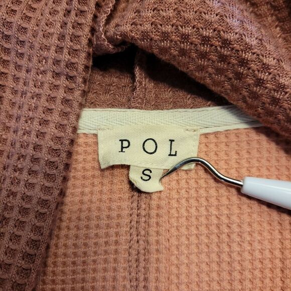POL Pink and Mauve Waffle Knit Full Zip Hooded Jacket Sweatshirt Women's Small - Picture 7 of 12